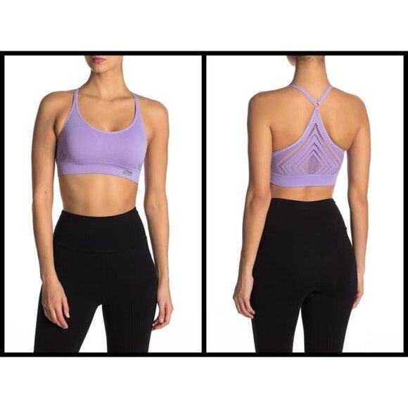 💕MARIKA💕 Seamless Mesh Back Sports Bra ~ Violet XS NWT - Picture 2 of 13